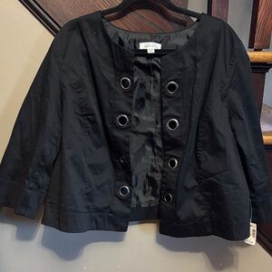 Dressbarn Black Grommet Detail Blazer